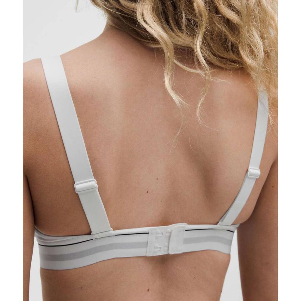 NWT Lululemon Stretch Cotton Ribbed Logo Bralette *B/C Cup White Size XL - Picture 4 of 8